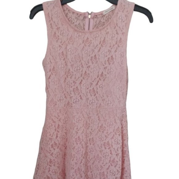 Tea n Rose Womens Pink Lace Sleeveless Fit and Flare Sheath Mini Dress Sz Small - Picture 3 of 9